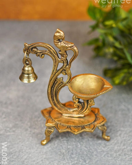 Brass Peacock Stand Diya - Wl0017