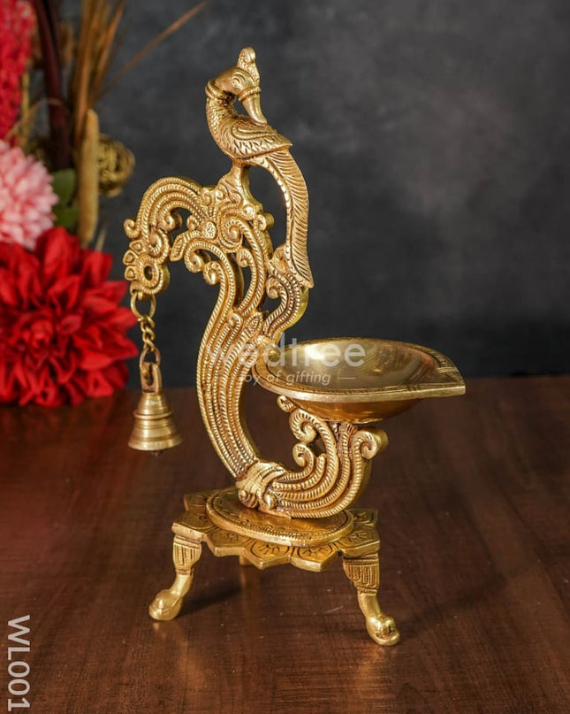 Brass Peacock Stand Diya - Wl0017