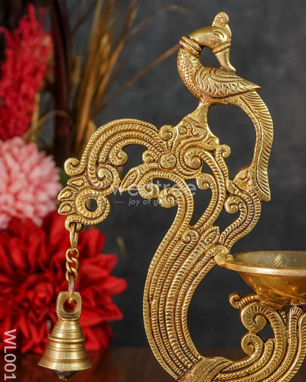 Brass Peacock Stand Diya - Wl0017