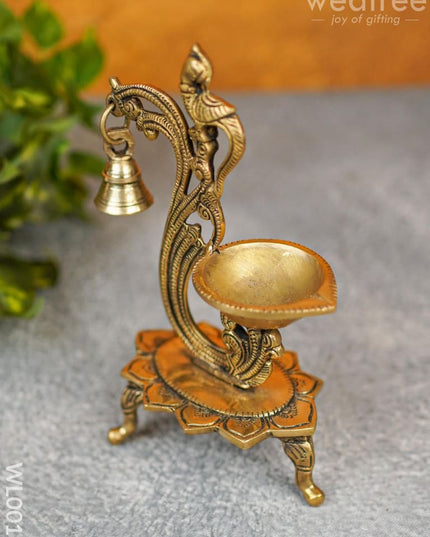 Brass Peacock Stand Diya - Wl0017