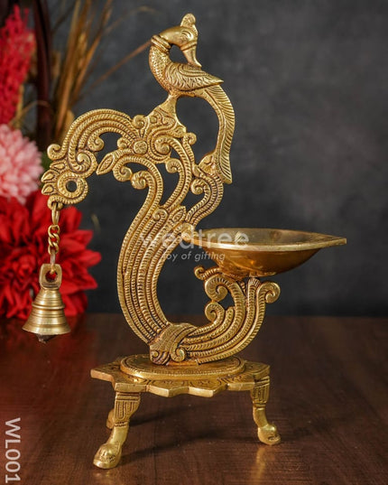 Brass Peacock Stand Diya - Wl0017