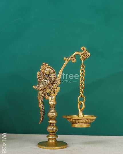 Brass Peacock Stand Hanging Diya - Wl4384