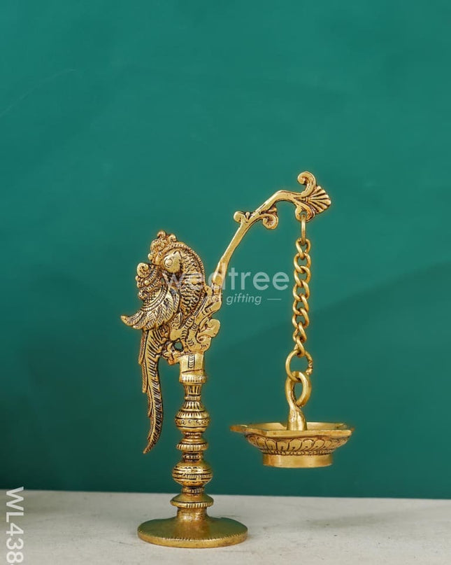 Brass Peacock Stand Hanging Diya - Wl4384