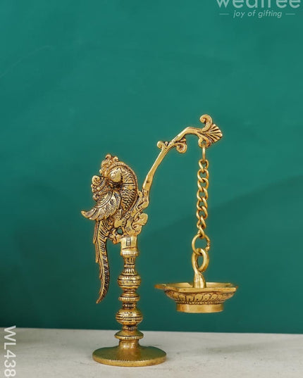 Brass Peacock Stand Hanging Diya - Wl4384