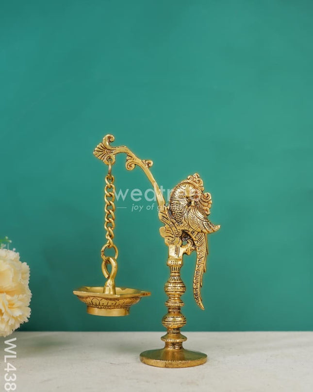 Brass Peacock Stand Hanging Diya - Wl4384