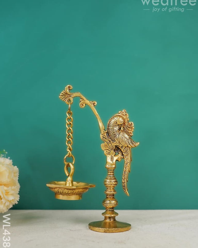 Brass Peacock Stand Hanging Diya - Wl4384