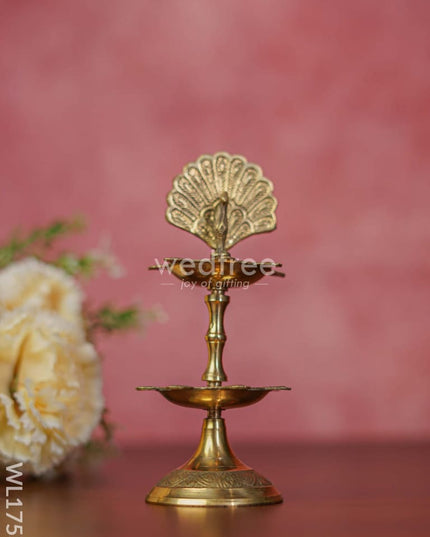 Brass Peacock Two Step Diya - Wl1753