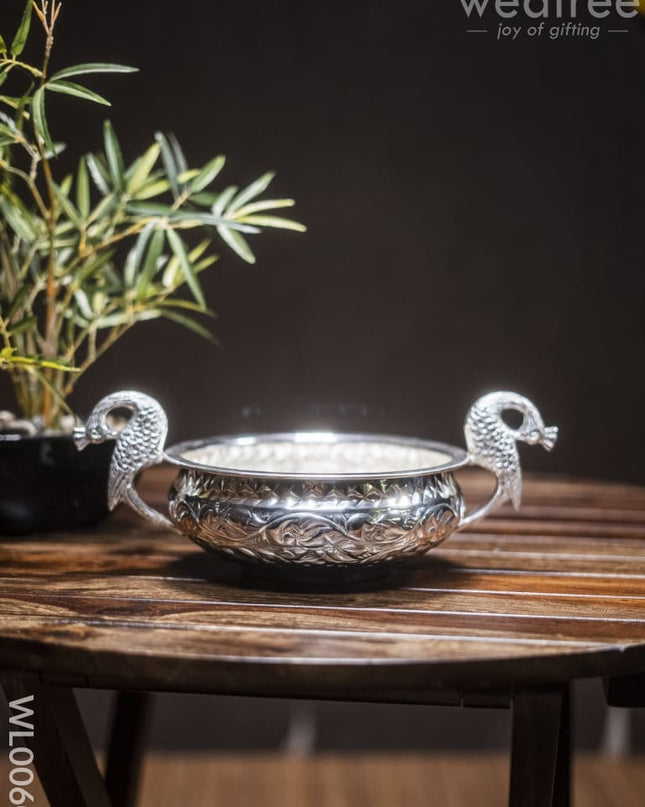 Brass Peacock Urli - Wl0060