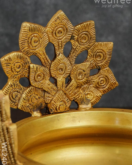 Brass Peacock Urli - WL2400 - Brass Urli
