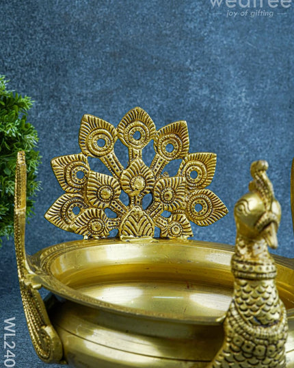 Brass Peacock Urli - WL2400 - Brass Urli
