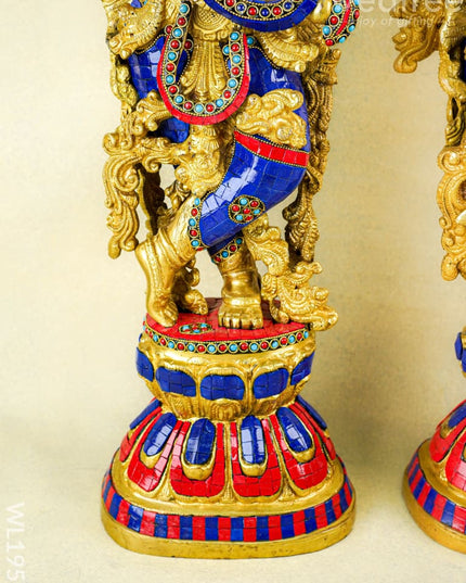 Brass Radha Krishna Figurine - 30 inch - WL1956 - Brass Figurines