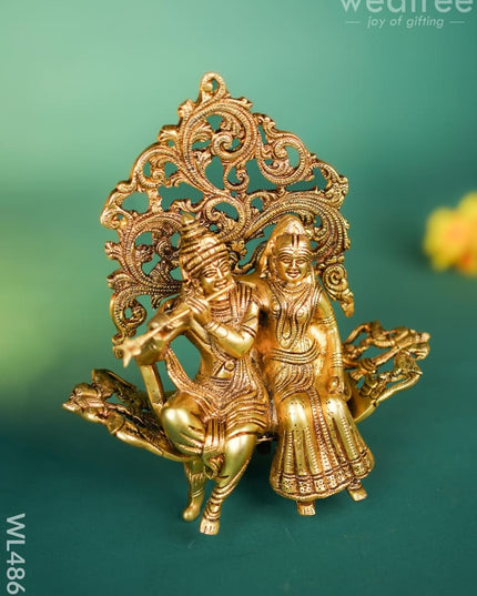 Brass Radha Krishna Idol - 10 inch - WL4867 Brass Figurines