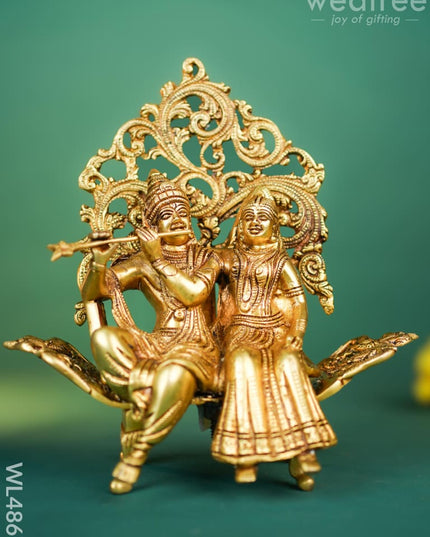 Brass Radha Krishna Idol - 10 inch - WL4867 Brass Figurines