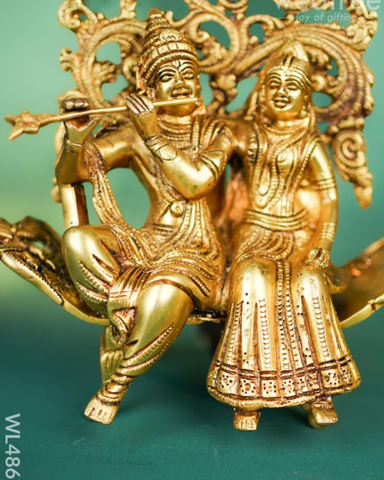 Brass Radha Krishna Idol - 10 inch - WL4867 Brass Figurines