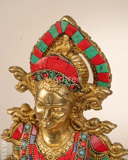 Brass Radha-Krishna Idol with Stone Work - 18 inch - WL5161 Brass Decor