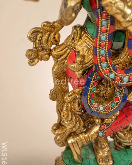 Brass Radha-Krishna Idol with Stone Work - 18 inch - WL5161 Brass Decor