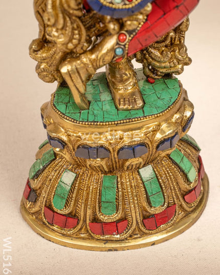 Brass Radha-Krishna Idol with Stone Work - 18 inch - WL5161 Brass Decor