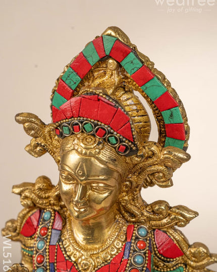 Brass Radha-Krishna Idol with Stone Work - 18 inch - WL5161 Brass Decor