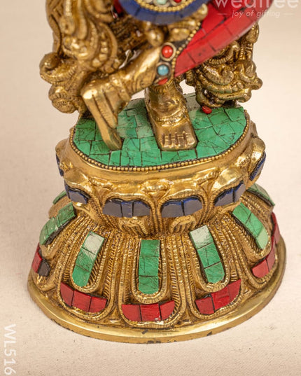 Brass Radha-Krishna Idol with Stone Work - 18 inch - WL5161 Brass Decor