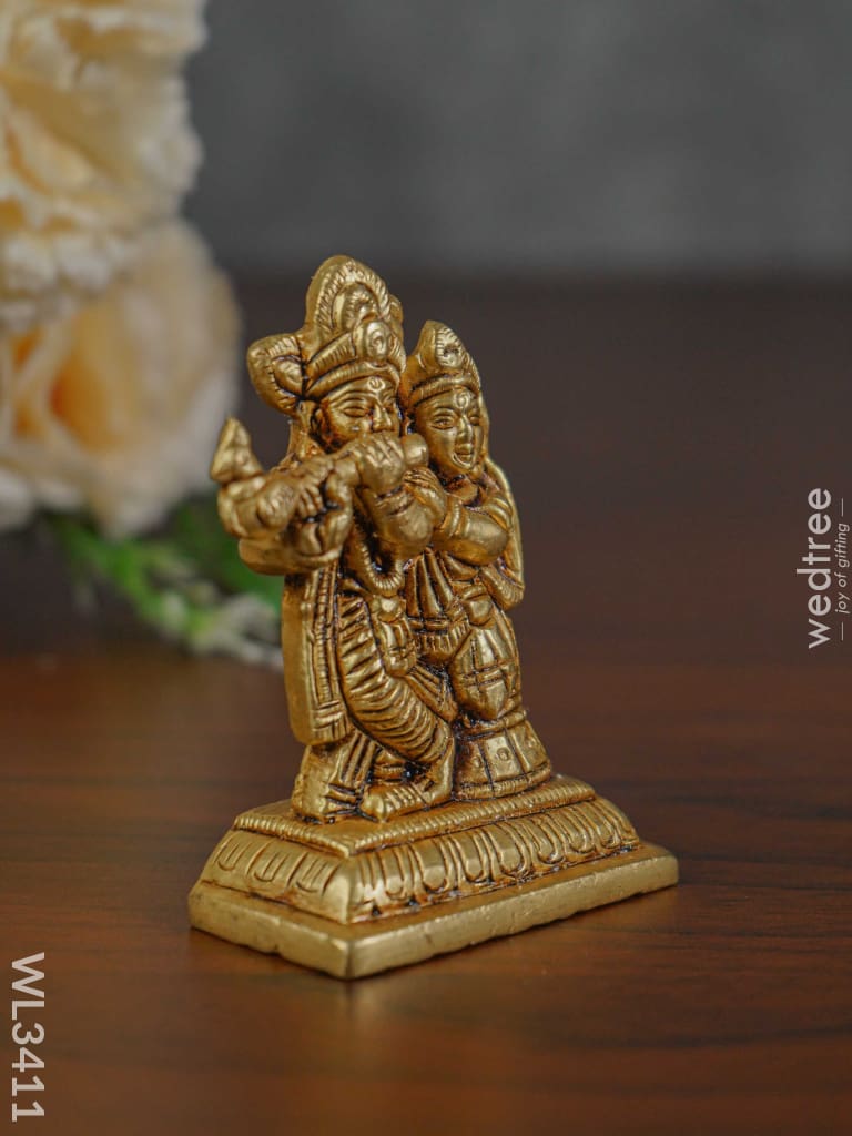 Brass Radha Krishna Idol - Wl3411 Figurines