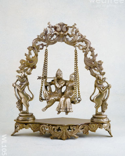 Brass Radha Krishna in Swing - WL1053 - Brass Figurines