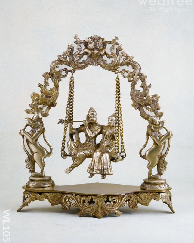 Brass Radha Krishna in Swing - WL1053 - Brass Figurines