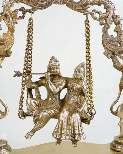 Brass Radha Krishna in Swing - WL1053 - Brass Figurines