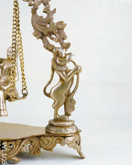 Brass Radha Krishna in Swing - WL1053 - Brass Figurines
