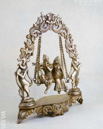 Brass Radha Krishna in Swing - WL1053 - Brass Figurines