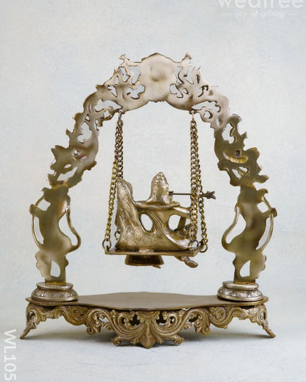 Brass Radha Krishna in Swing - WL1053 - Brass Figurines