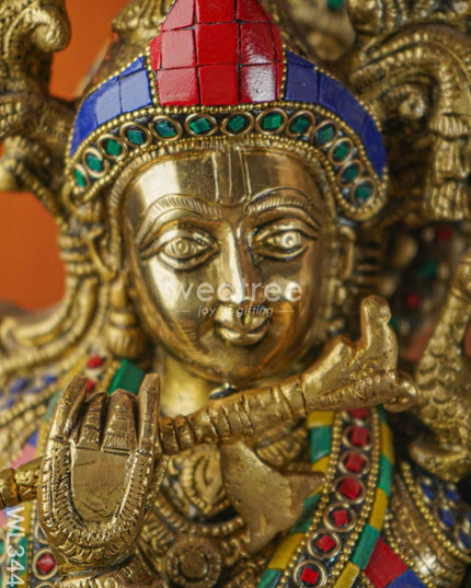 Brass Radha Krishna - Set Of 2 Wl3442 Figurines