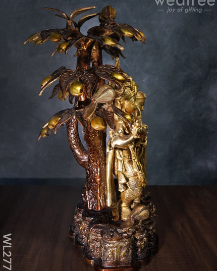 Brass Radha-Krishna With Tree - Wl2773 Figurines