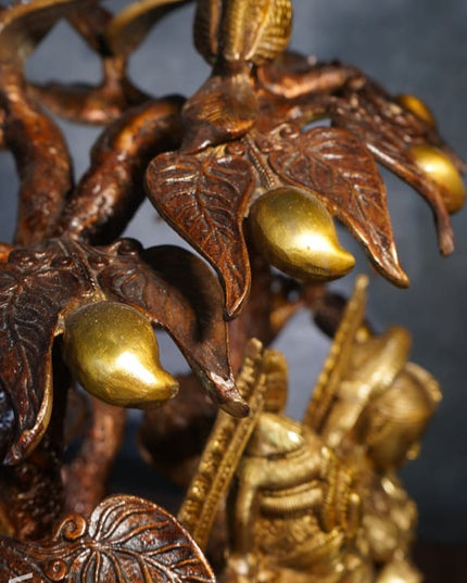 Brass Radha-Krishna With Tree - Wl2773 Figurines