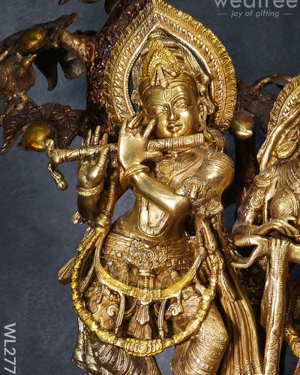 Brass Radha-Krishna With Tree - Wl2773 Figurines