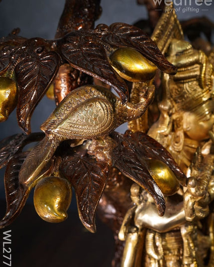 Brass Radha-Krishna With Tree - Wl2773 Figurines
