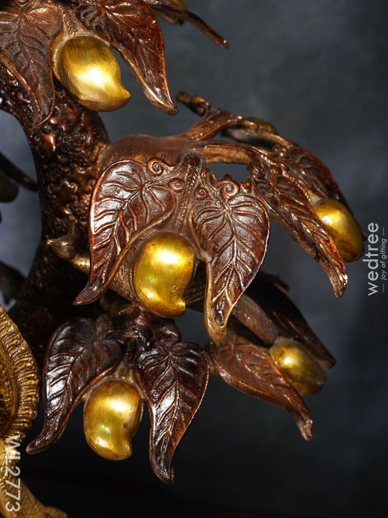 Brass Radha-Krishna With Tree - Wl2773 Figurines