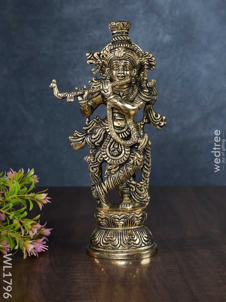 Brass Radhe Krishna (Black Antique Finish) - Wl1796 Figurines