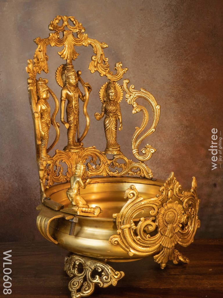 Brass Ram Darbar Urli - Brown Antique Finish Wl0608