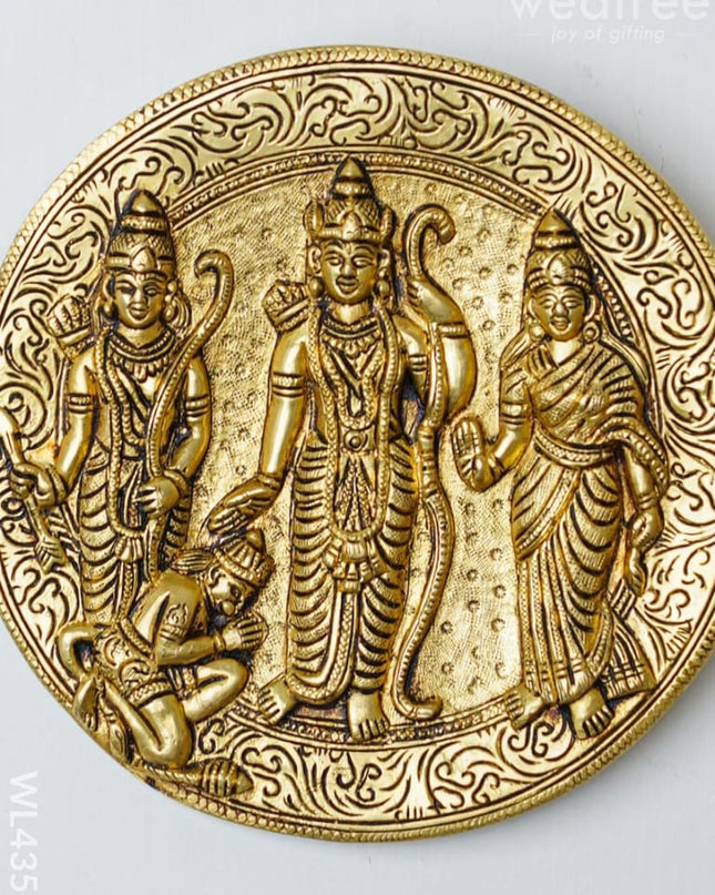 Brass Ram Darbar Wall Hanging - WL4359 - Brass Wall Hanging