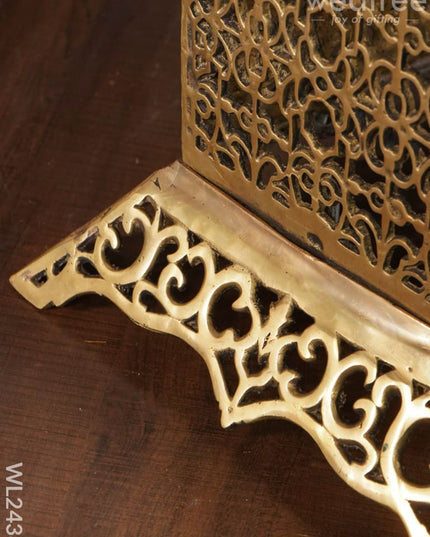 Brass Rectangular Chowki With Bells - Wl2438 Utility