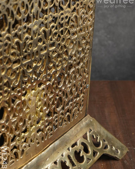 Brass Rectangular Chowki With Bells - Wl2438 Utility