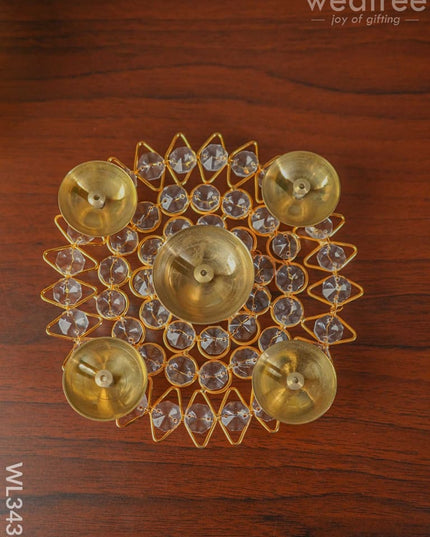 Round Crystal 5 Diya - Medium Wl3432 Gifts