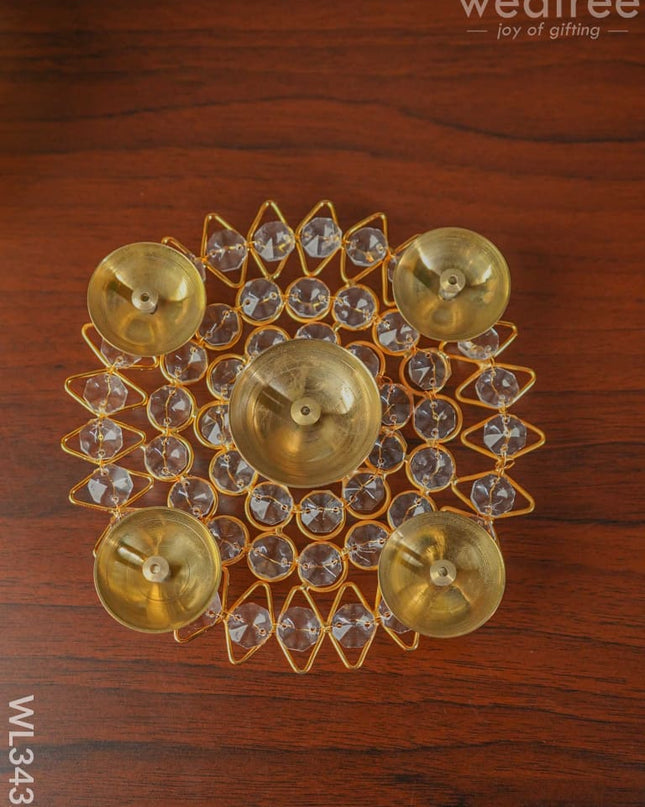 Round Crystal 5 Diya - Medium Wl3432 Gifts