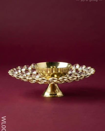 Brass - Round Crystal Deep - 6.2 Inch - WL0028 - Crystal gifts