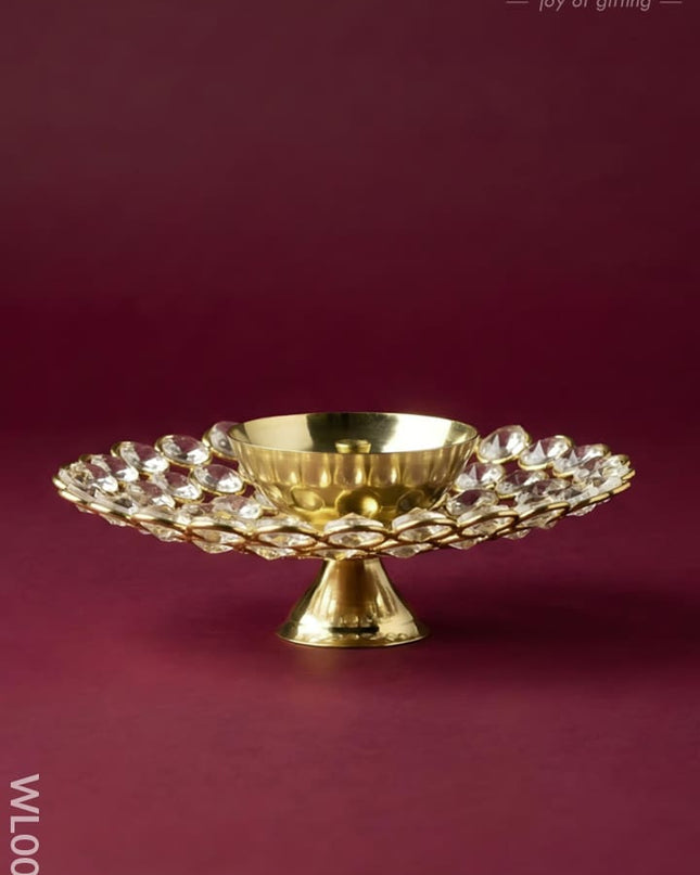 Brass - Round Crystal Deep - 6.2 Inch - WL0028 - Crystal gifts