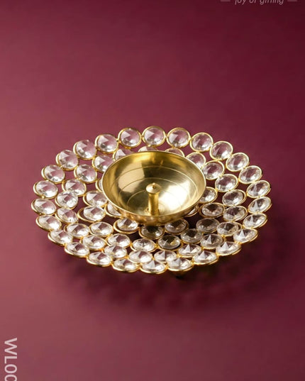 Brass - Round Crystal Deep - 6.2 Inch - WL0028 - Crystal gifts