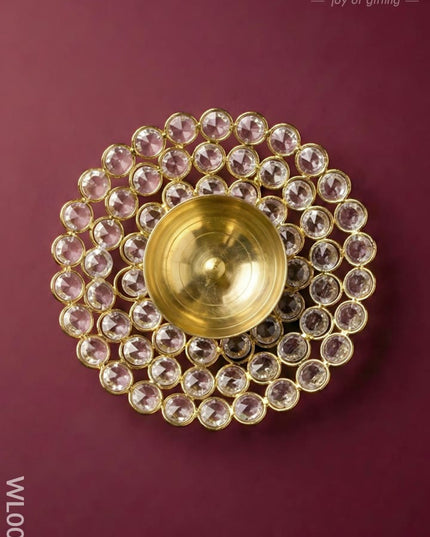 Brass - Round Crystal Deep - 6.2 Inch - WL0028 - Crystal gifts