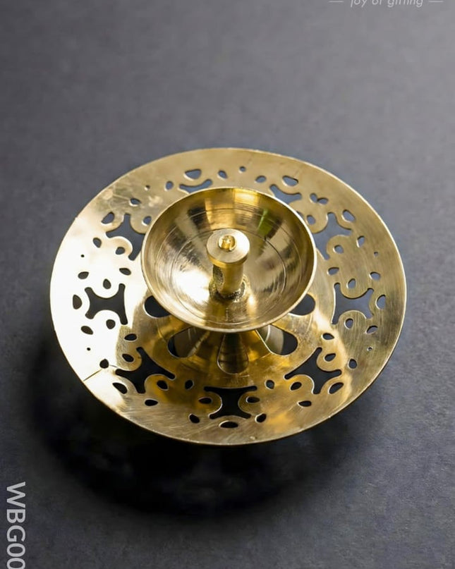 Brass Round Shaped Diya - WBG0044 - Brass Diya RG