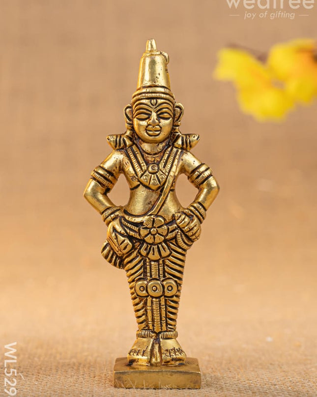 Brass Rukmani & Vitthal Idol - Set of 2 - 4 inch - WL5294 - Brass Figurines