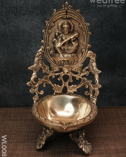 Saraswathi Diya (Brown Antique Finish) - Wl0081 Brass